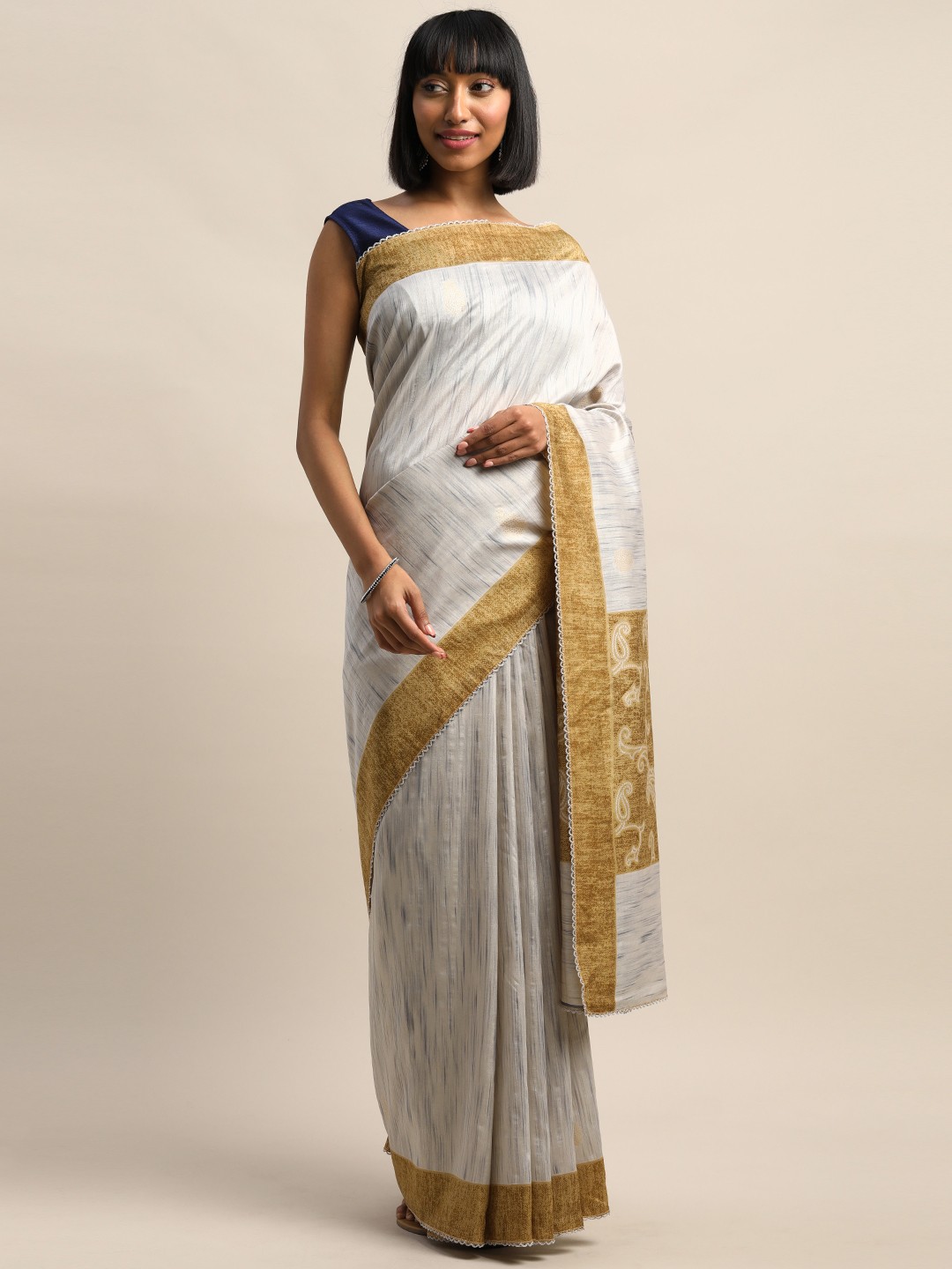 

Shaily Grey Printed Saree