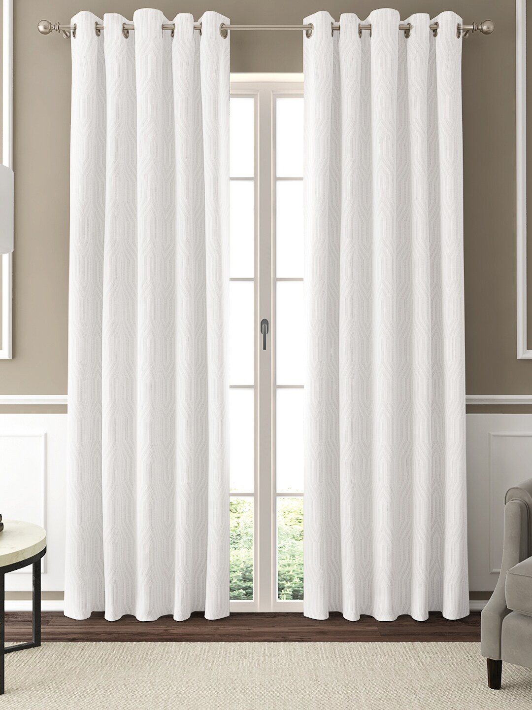 

GM White Set of 2 Room Darkening Curtains