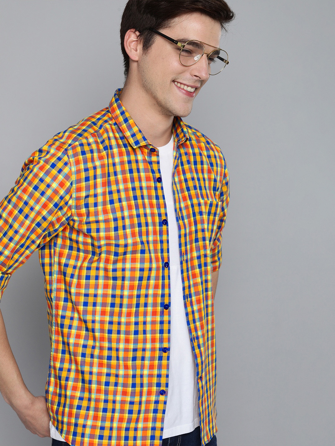 

Mast & Harbour Men Multicoloured Slim Fit Checked Casual Shirt, Multi
