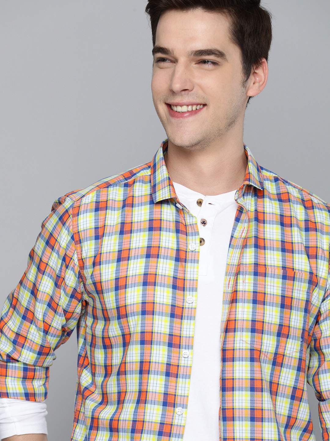 

Mast & Harbour Men Multicoloured Slim Fit Tartan Checked Casual Shirt, Multi
