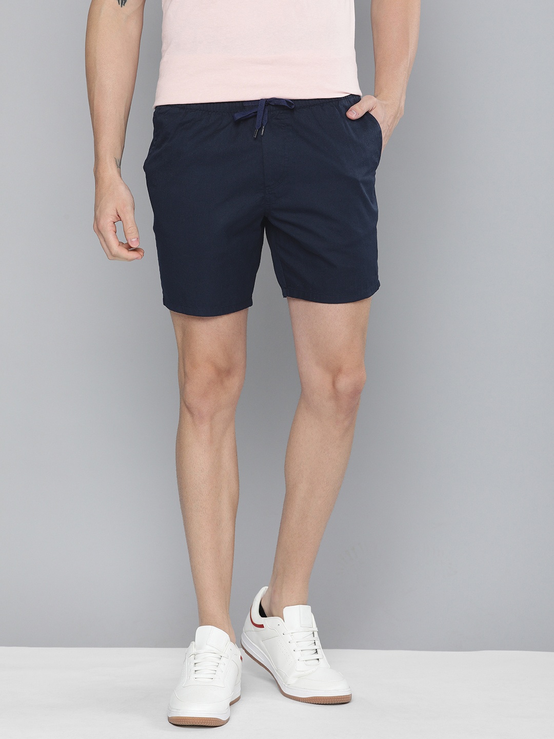 

Mast & Harbour Men Navy Blue Solid Regular Fit Shorts