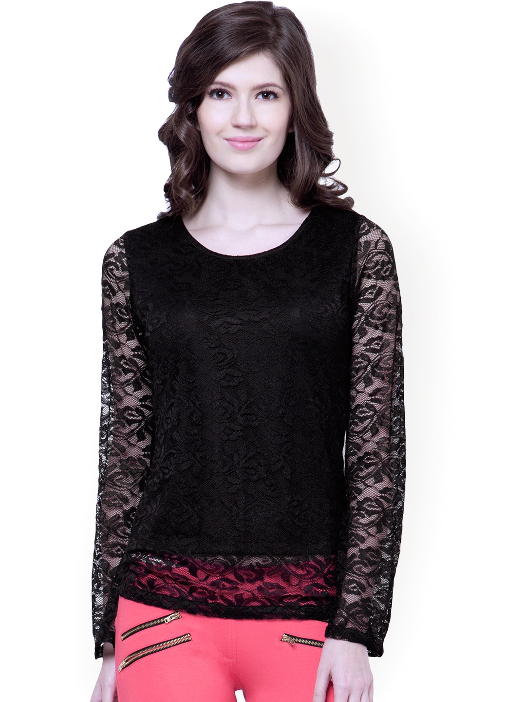

FabAlley Black Lace Top