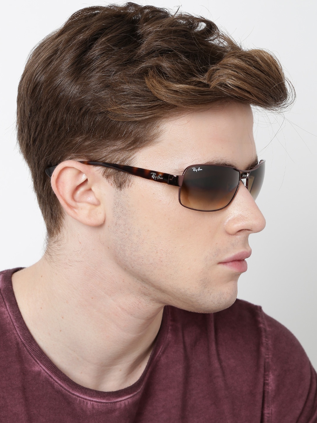 

Ray-Ban Men Gradient Brown Lens Rectangle Sunglasses - 0RB3379I014/5164