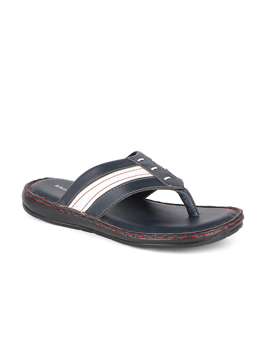 

Khadims Men Navy Blue & White Comfort Sandals