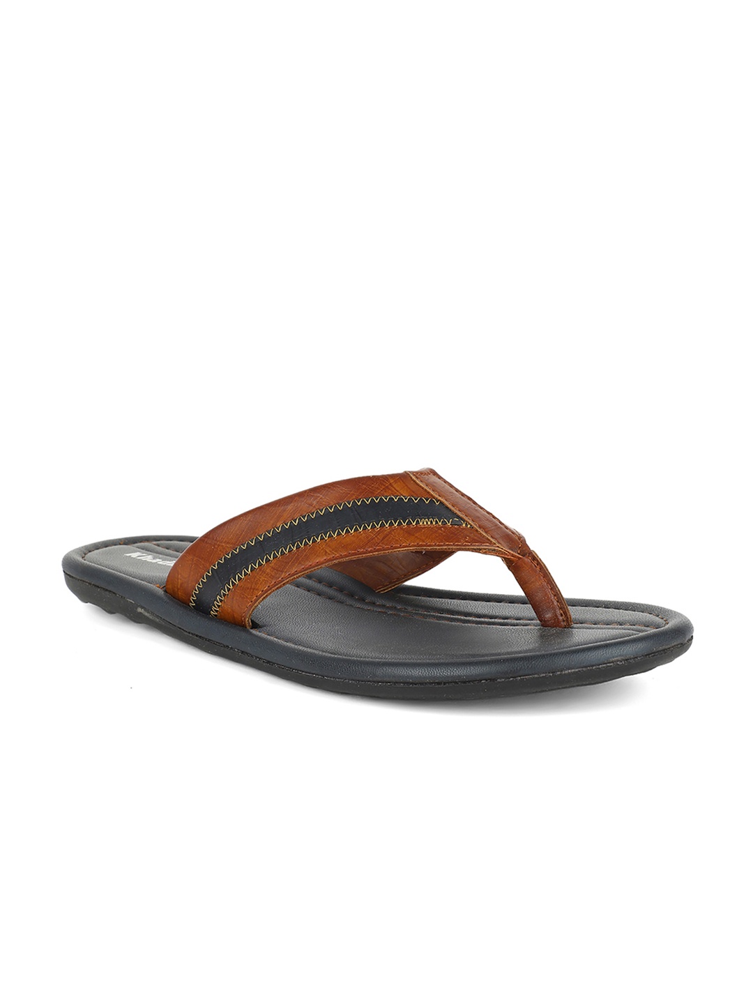 

Khadims Men Brown & Black Comfort Sandals