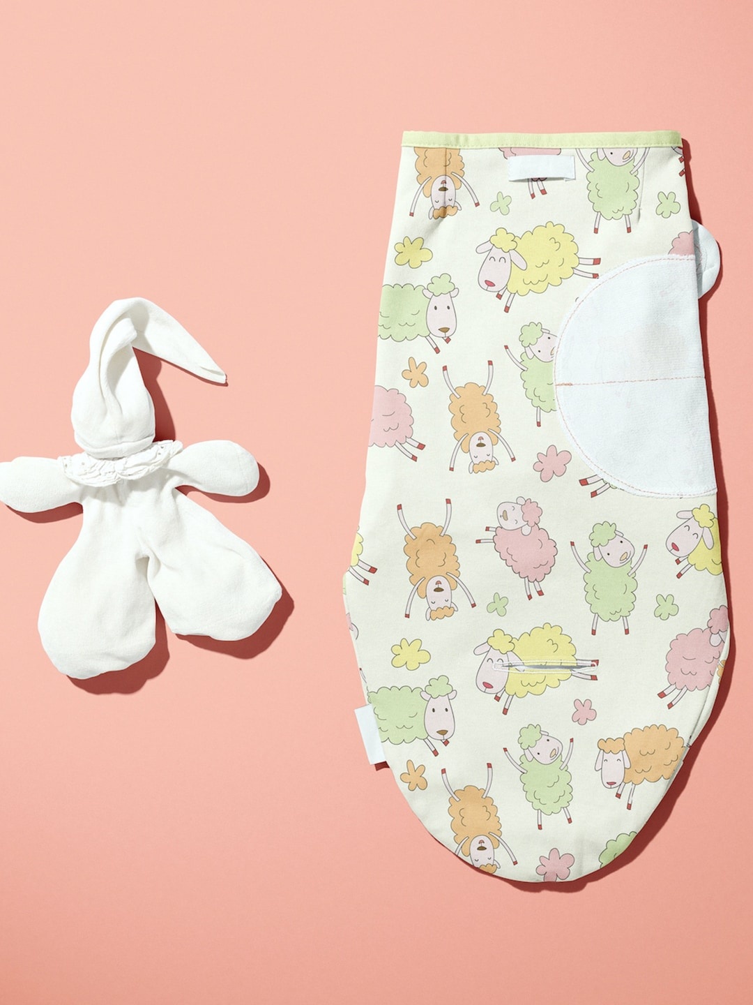 

Polka Tots Infant Kids Yellow & Green Printed Organic Cotton Sustainable Swaddle