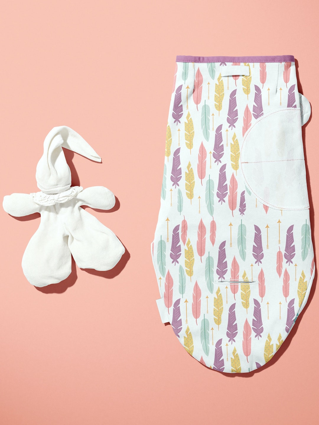 

Polka Tots Infants Multicolored Printed Organic Cotton Swaddle Wrapper, Multi