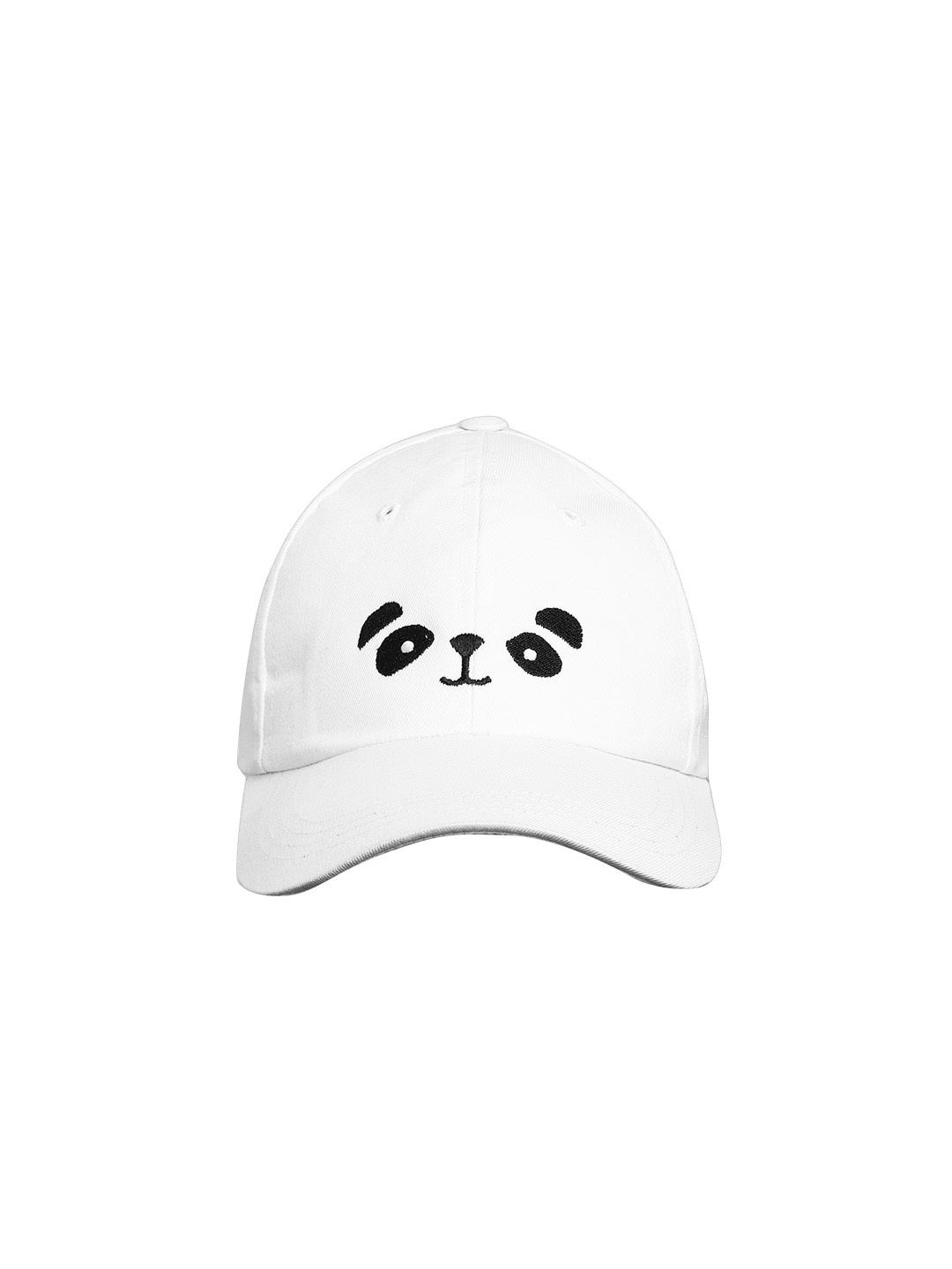 

Blueberry Unisex White & Black Panda Embroidered Pure Cotton Baseball Cap