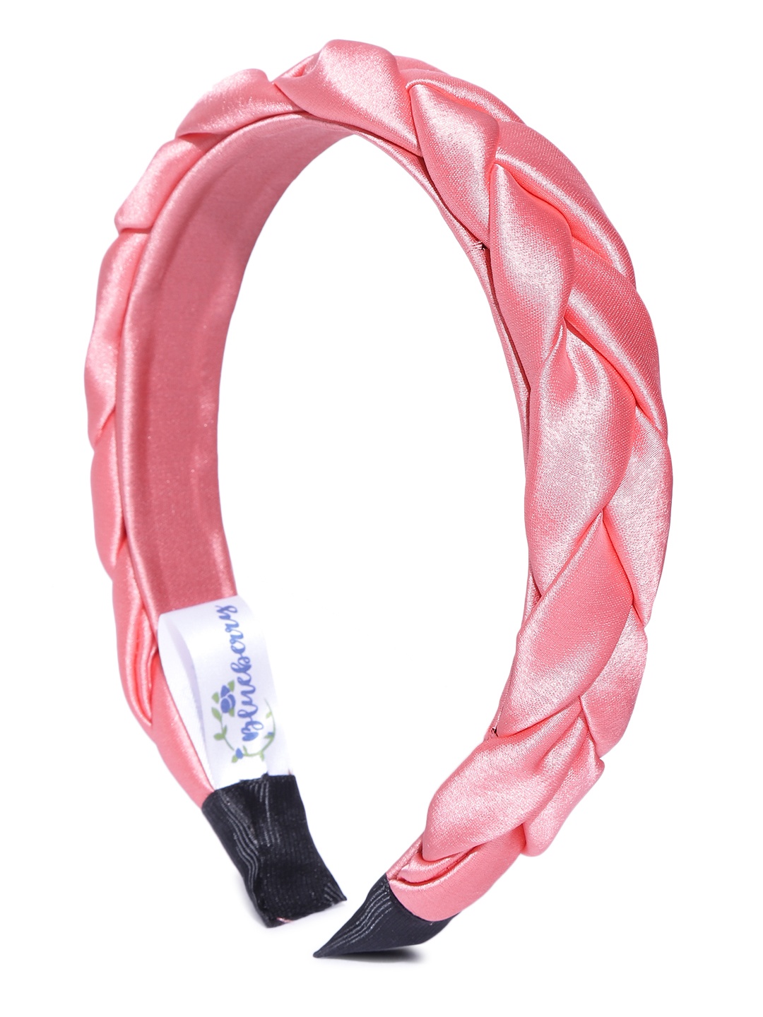 

Blueberry Women Coral Pink Braided Satin Hairband