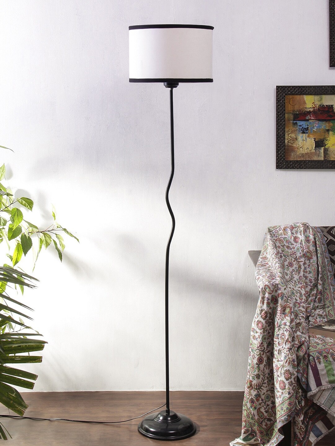 

Devansh White & Black Solid Iron Novelty Lamp