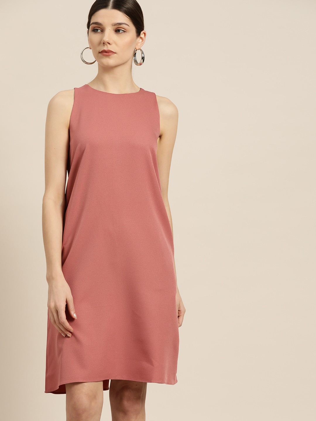

her by invictus Women Pink Solid A-Line Dress