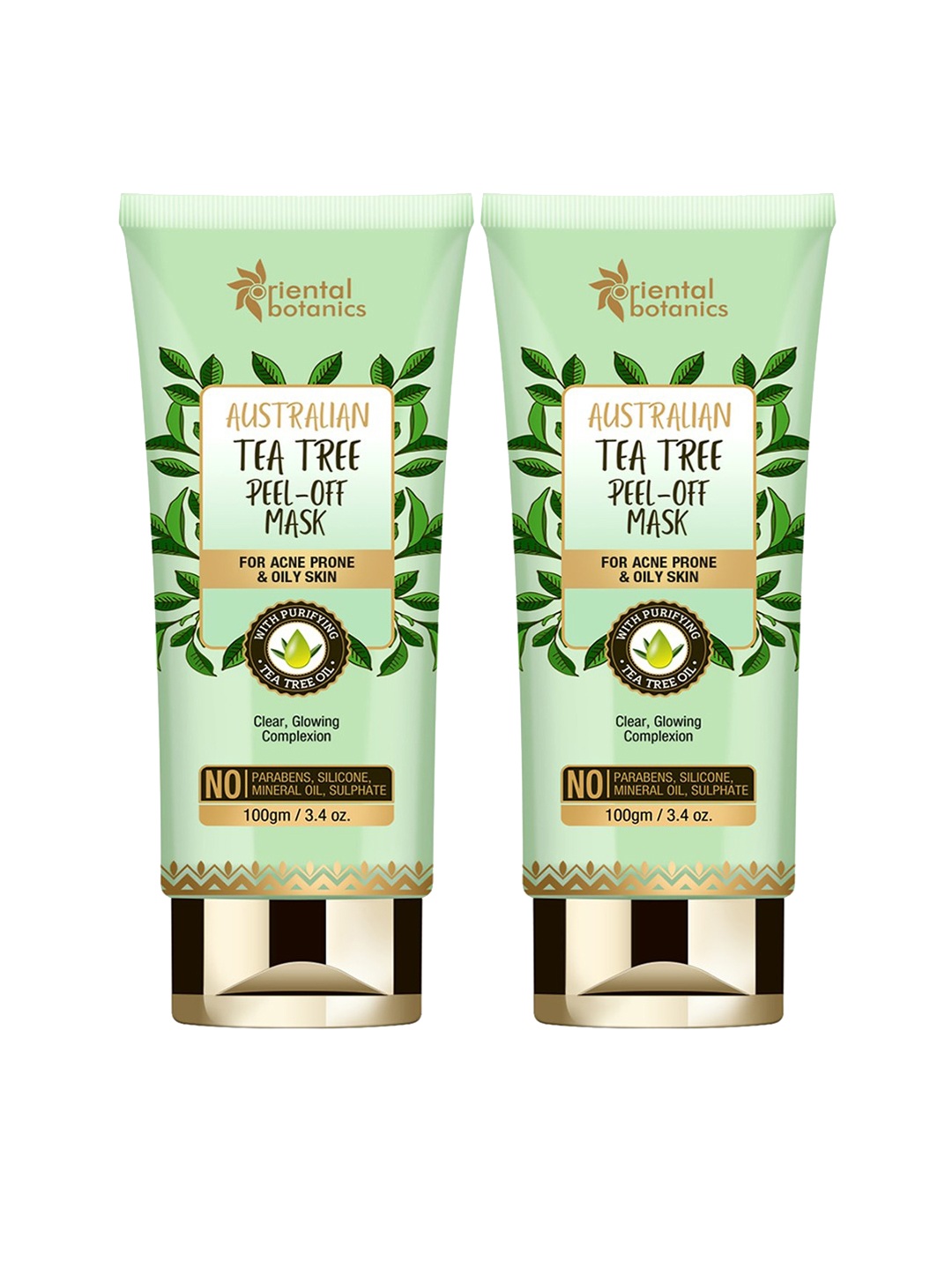 

Oriental Botanics Pack of 2 Australian Tea Tree Peel Off Mask 200 g, Green