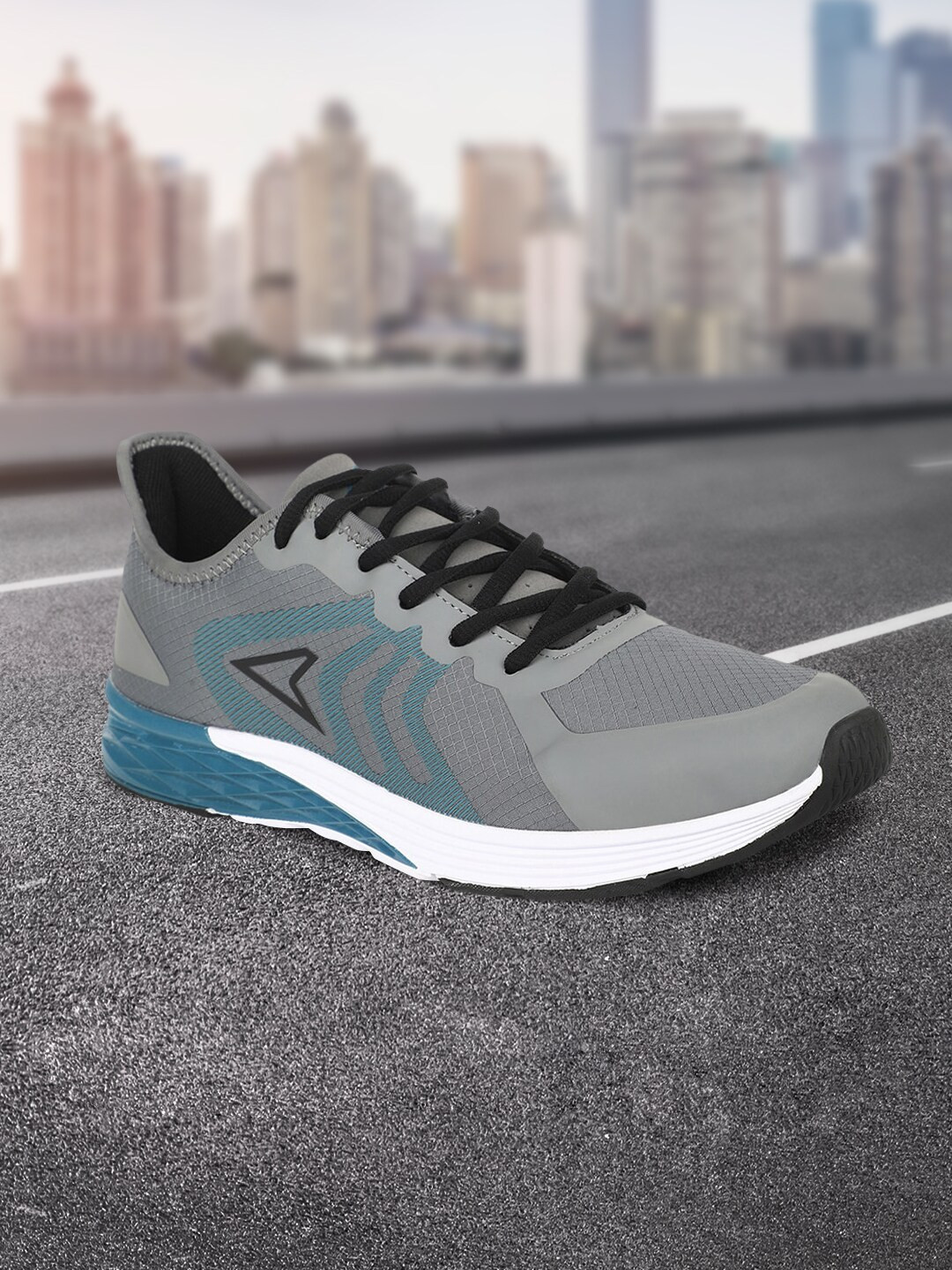 

Power Men Grey Textile Running Shoes