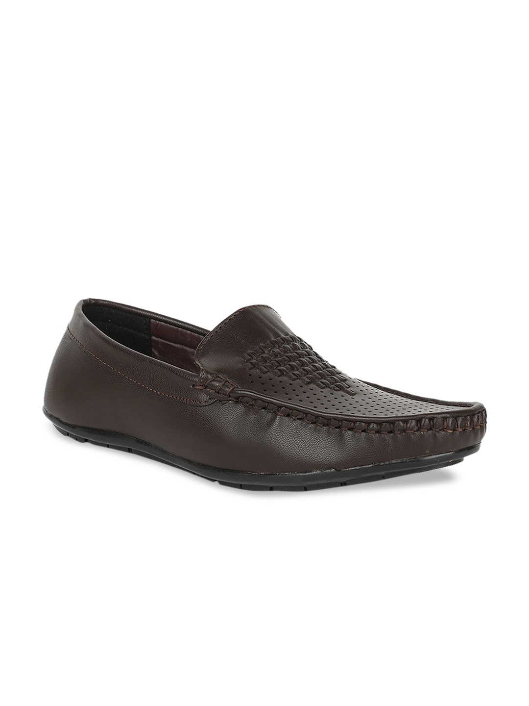 

Khadims Men Brown Woven Design Loafers