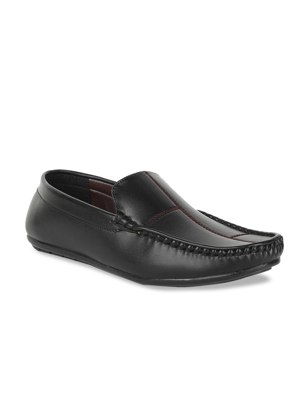

Khadims Men Black Solid Loafers