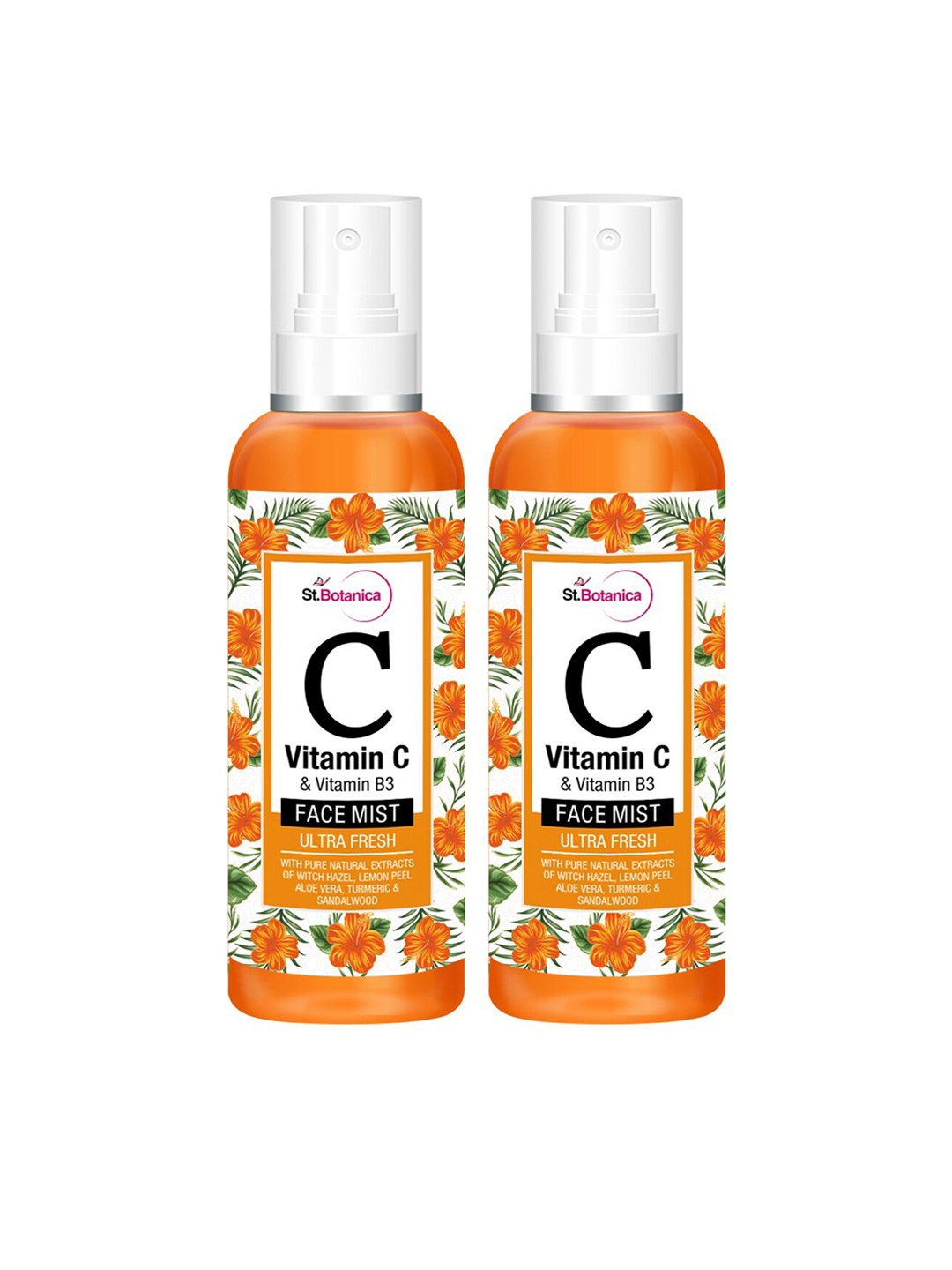 

St.Botanica Pack Of 2 Vitamin C & B3 Ultra Fresh Face Mist 240 ml, Orange