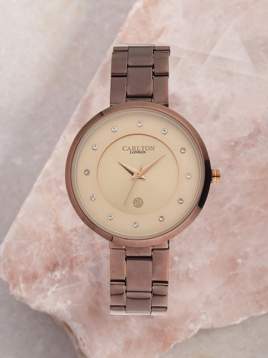 

Carlton London Women Brown & Rose Gold Analogue Watch
