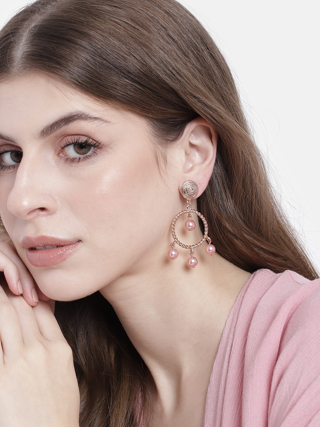 

Estele Gold-Toned Contemporary Drop Earrings