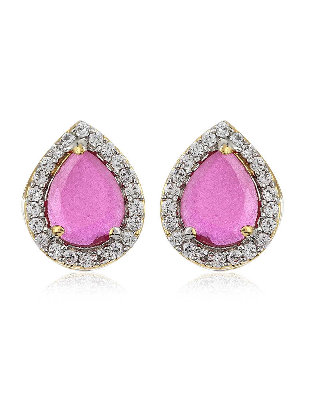 

Estele White & Gold-Toned Contemporary Studs