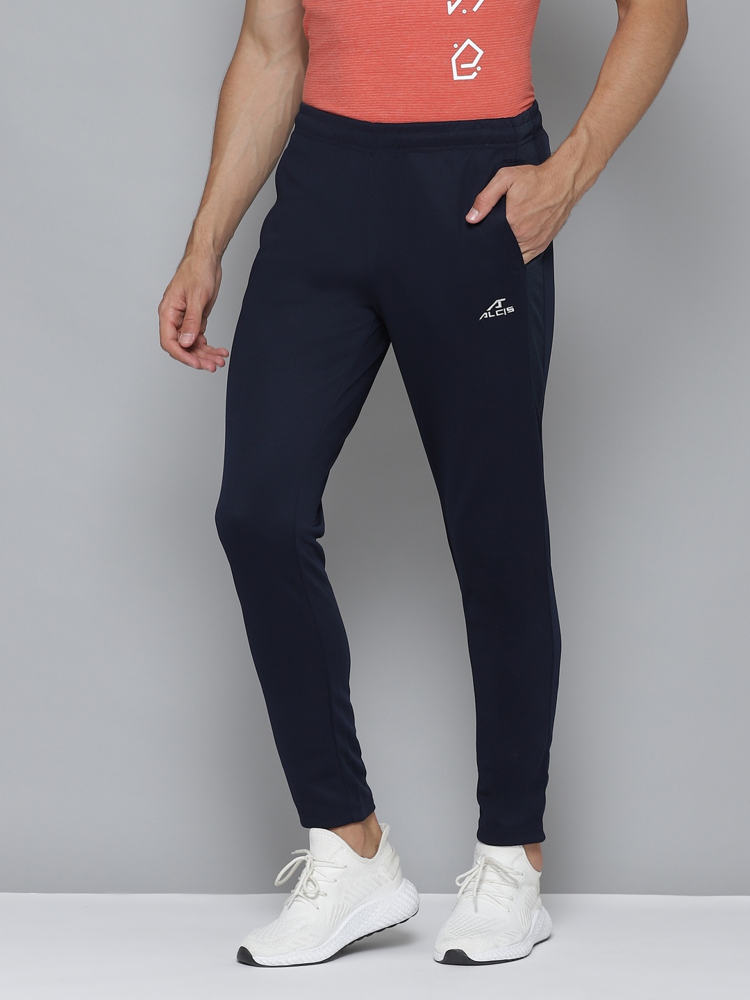 

Alcis Men Navy Blue Solid Regular Fit Track Pants