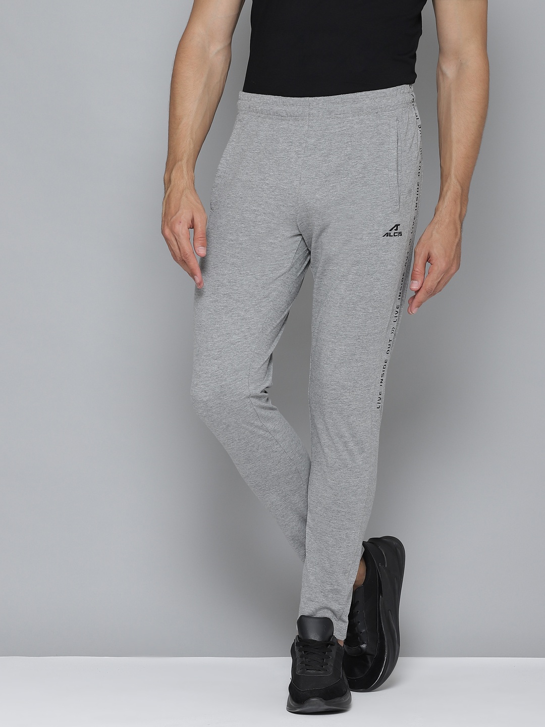 

Alcis Men Grey Melange Solid Regular Fit Track Pants