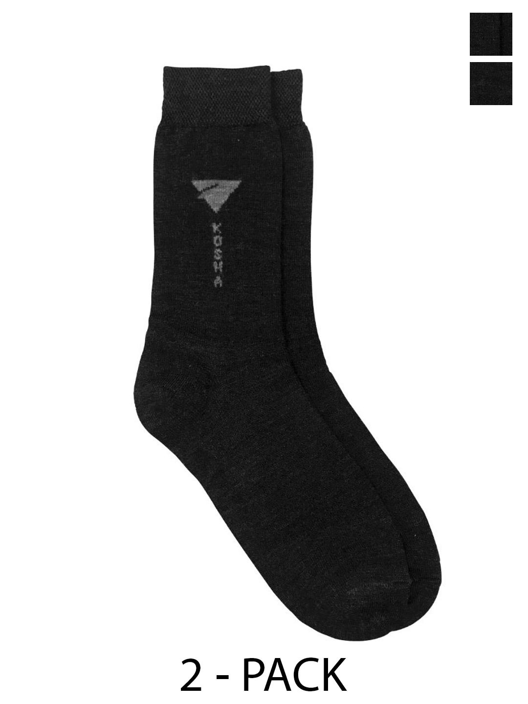 

Kosha Men Pack of 2 Black Solid Above Ankle Length Warm Woolen Socks