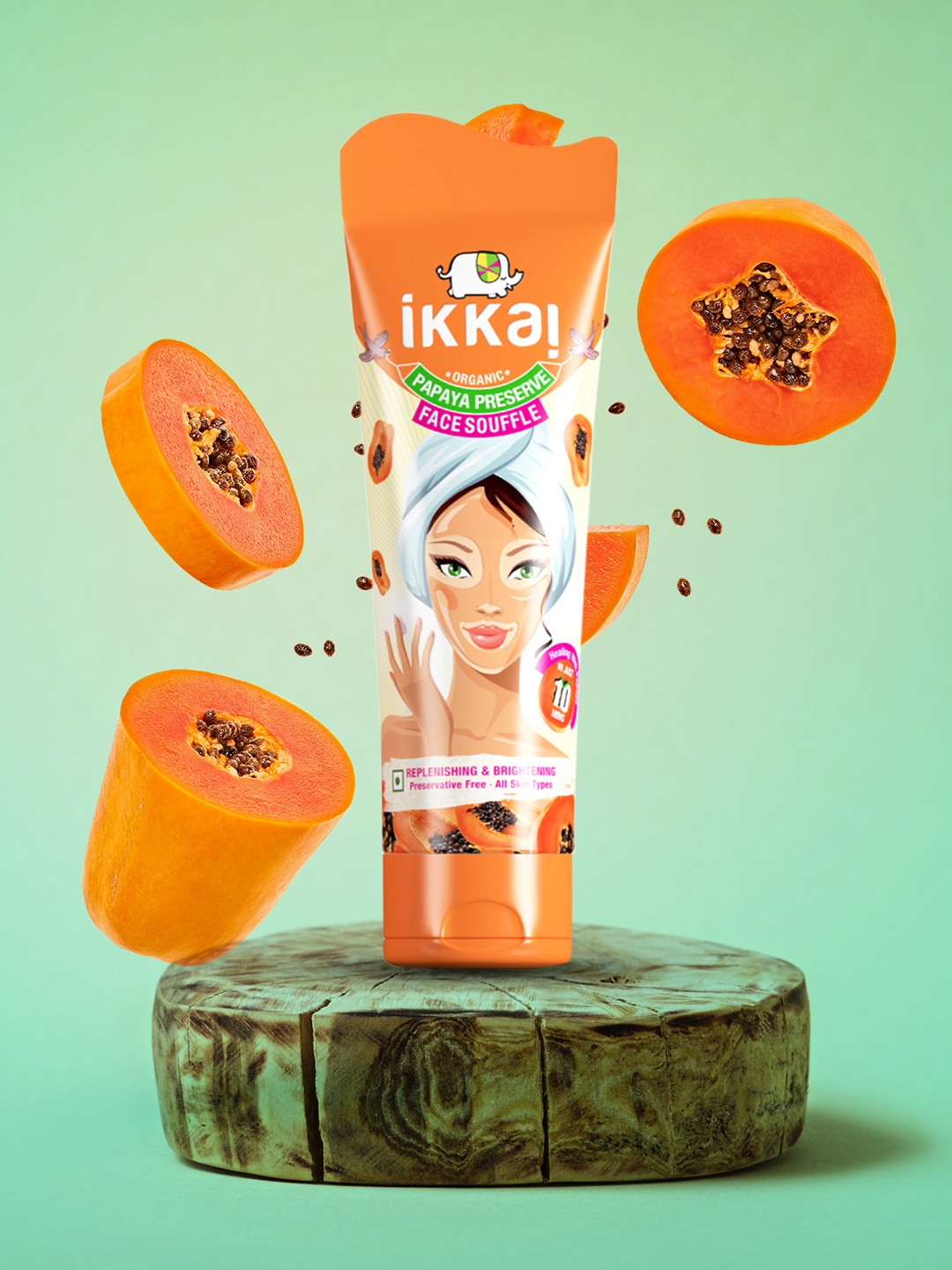 

Ikkai Organic Face Souffle - Papaya Preserve 100 g, Orange
