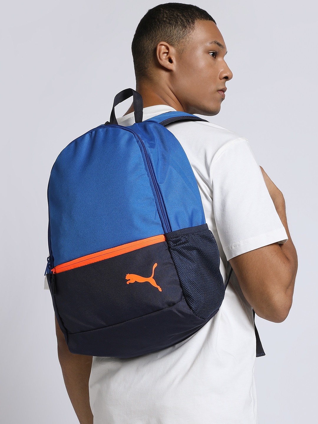 

Puma Unisex Blue & Black Colourblocked Backpack