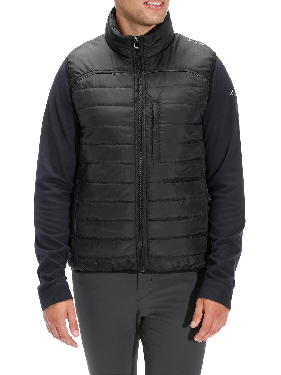 

FOUGANZA By Decathlon Men Black Solid Insulator 100 Horse Riding Sleeveless Gilet