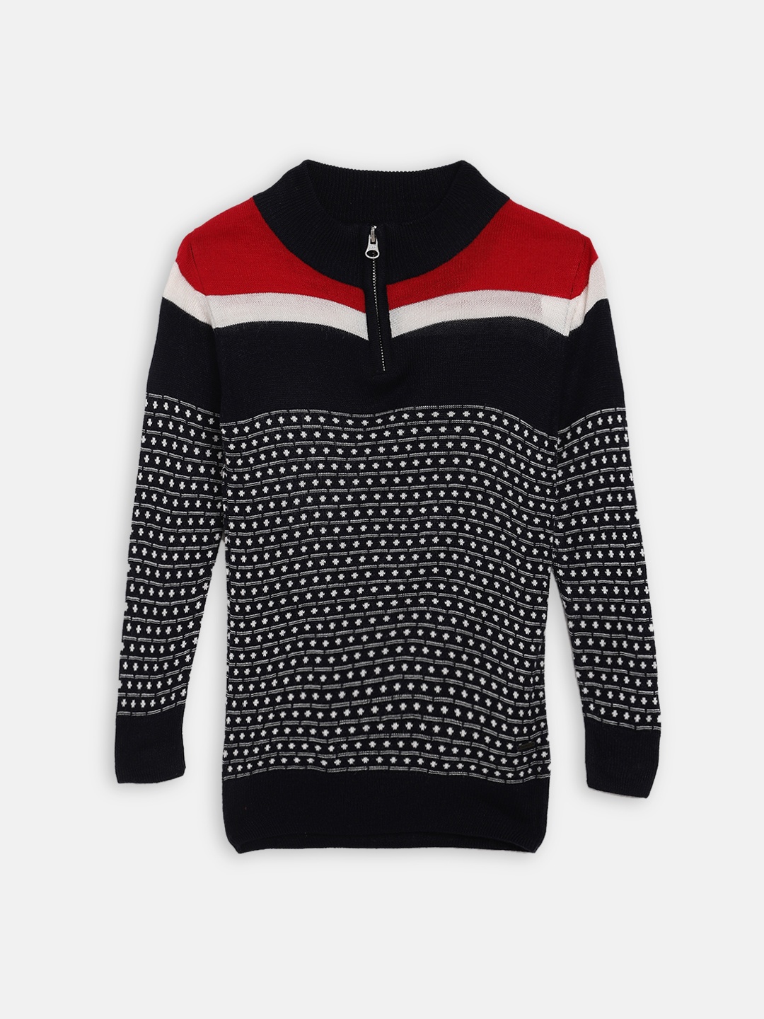 

Blue Giraffe Boys Black & Red Colourblocked Sweater