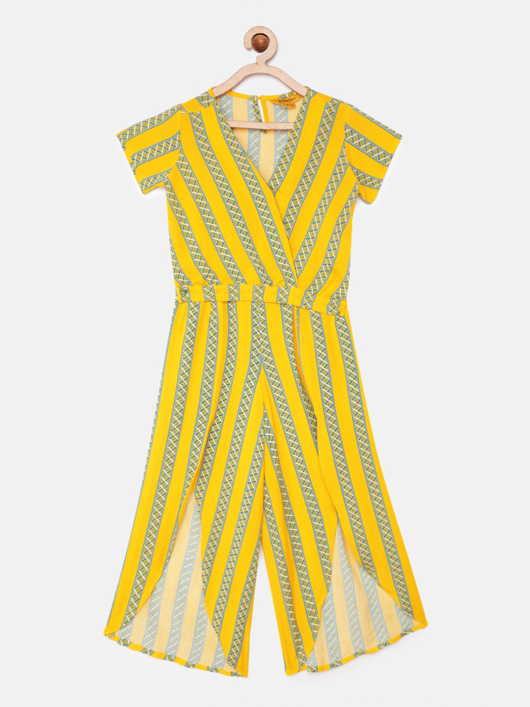 

Global Desi Girls Yellow & Blue Printed Top with Palazzos