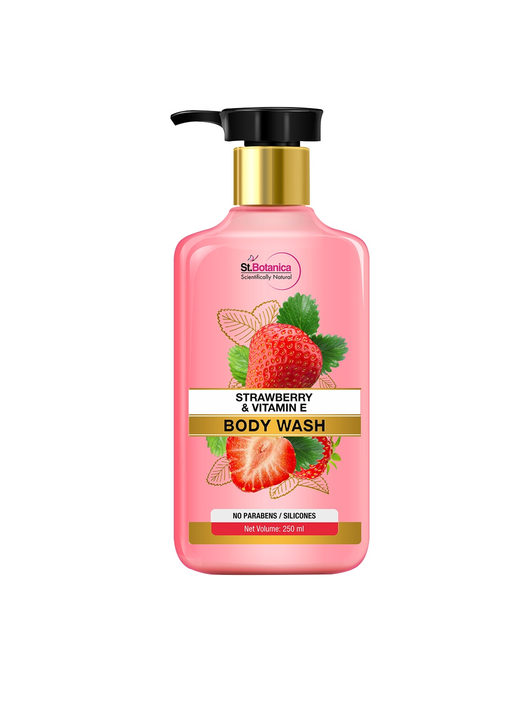 

StBotanica Unisex Strawberry Vitamin E Body Wash 250ml, Pink
