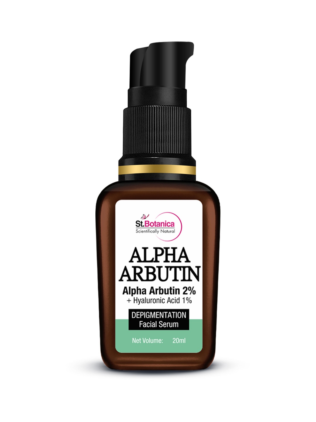 

St.Botanica Alpha Arbutin 2% Hyaluronic Acid 1% Depigmentation Face Serum - 20 ml, Green