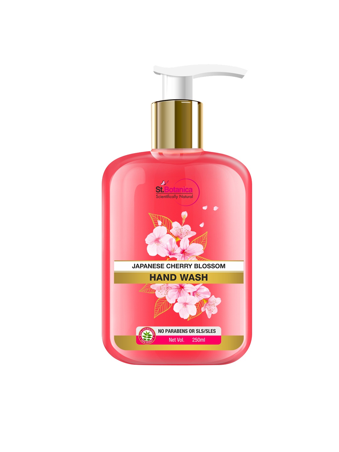 

Stbotanica Japanese Cherry Blossom Hand Wash, No Parabens, SLS, 250ml, Pink