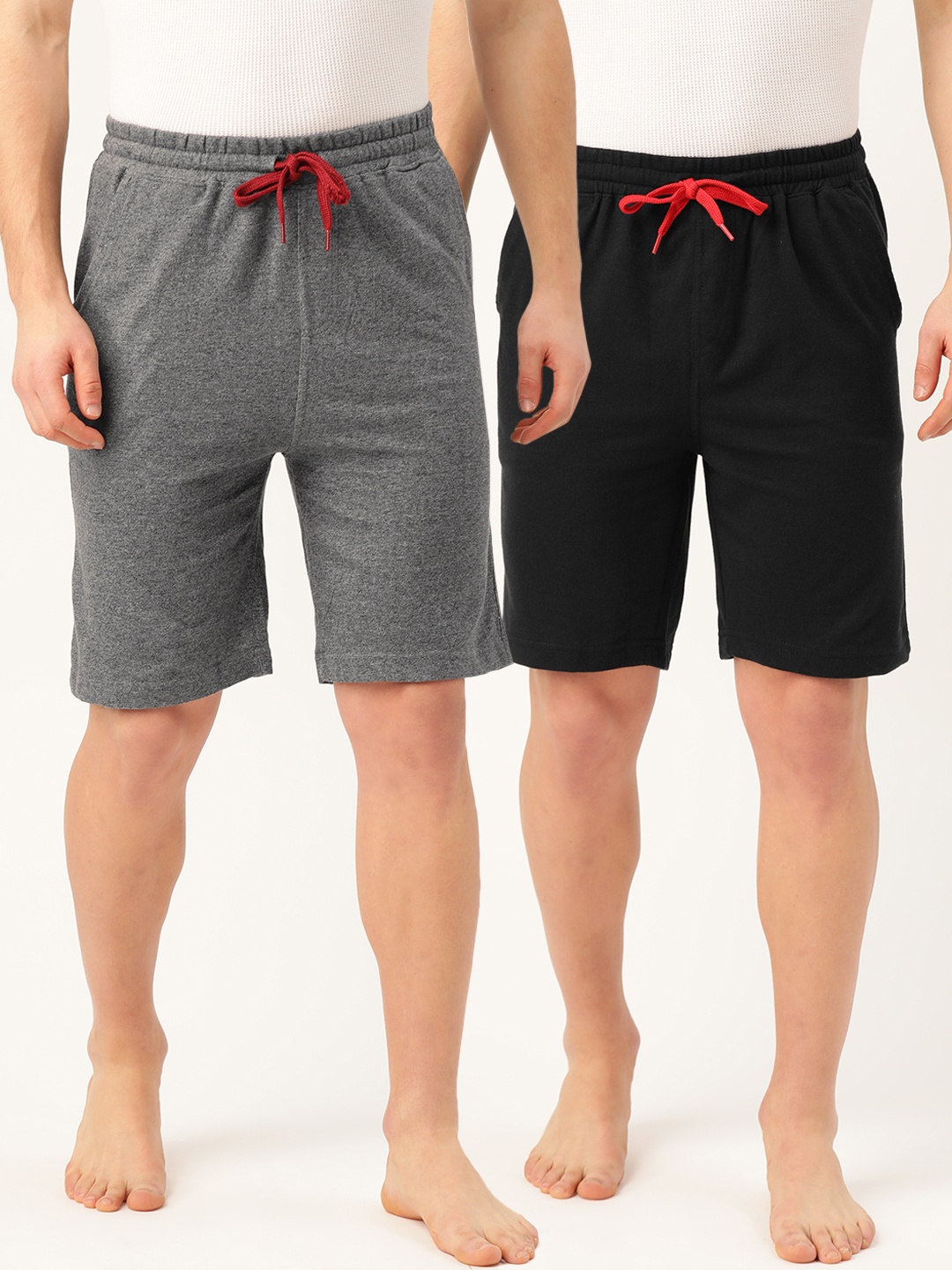 

Style Quotient Men Pack of 2 Solid Regular Fit Lounge Shorts, Charcoal