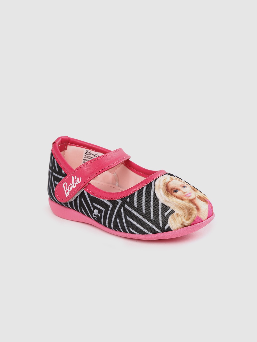 

toothless Girls Black & Grey Barbie Print Mary Janes