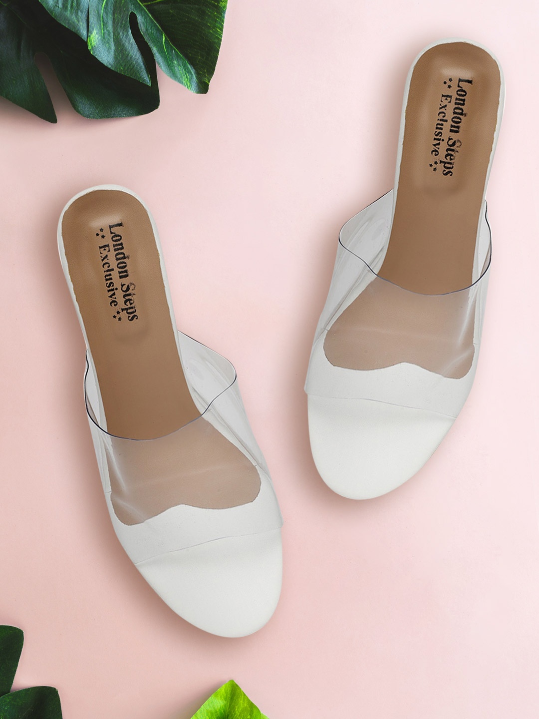 

LONDON STEPS Women White Solid Sandals