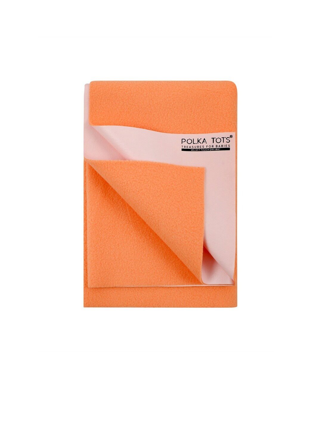 

Polka Tots Kids Peach-Colored Solid Bed Protector Reusable Dry Sheet