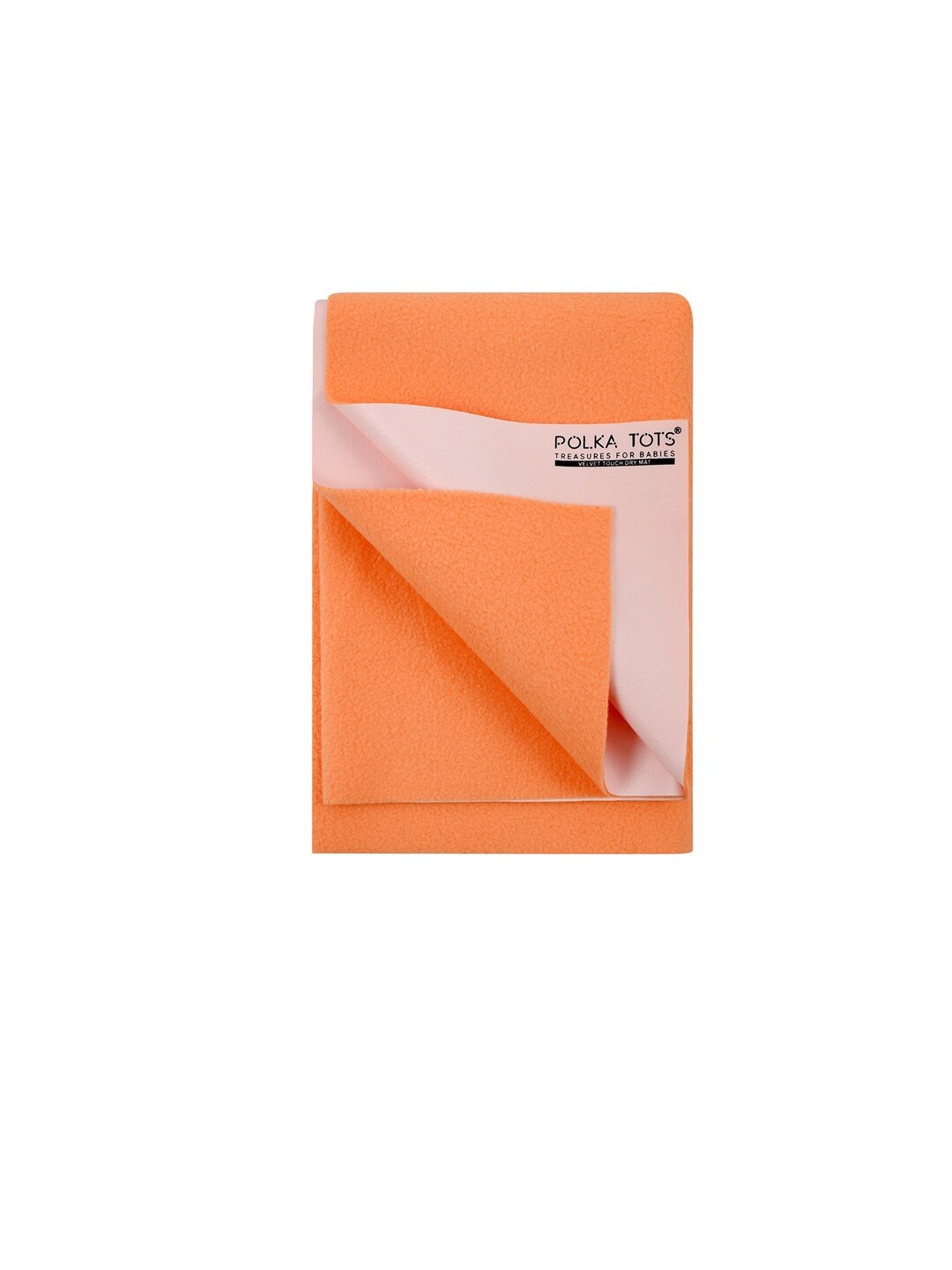 

Polka Tots Kids Peach-Colored Solid Reusable Bed Protector Dry Sheet
