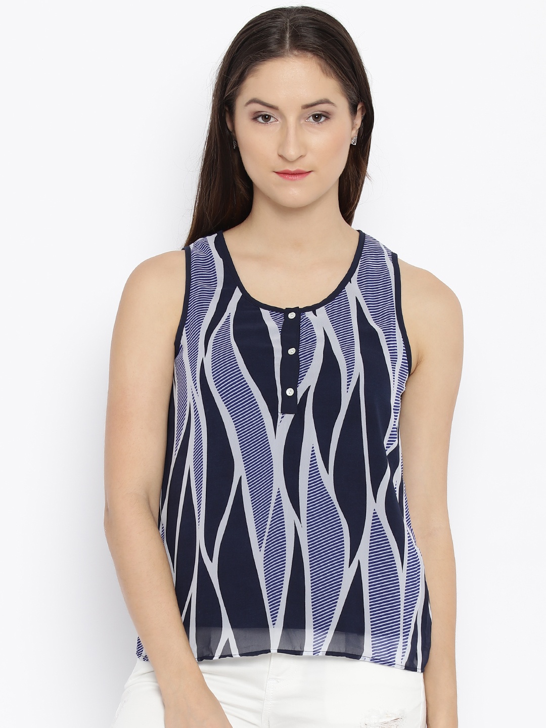 

Vero Moda Women Blue Printed Top