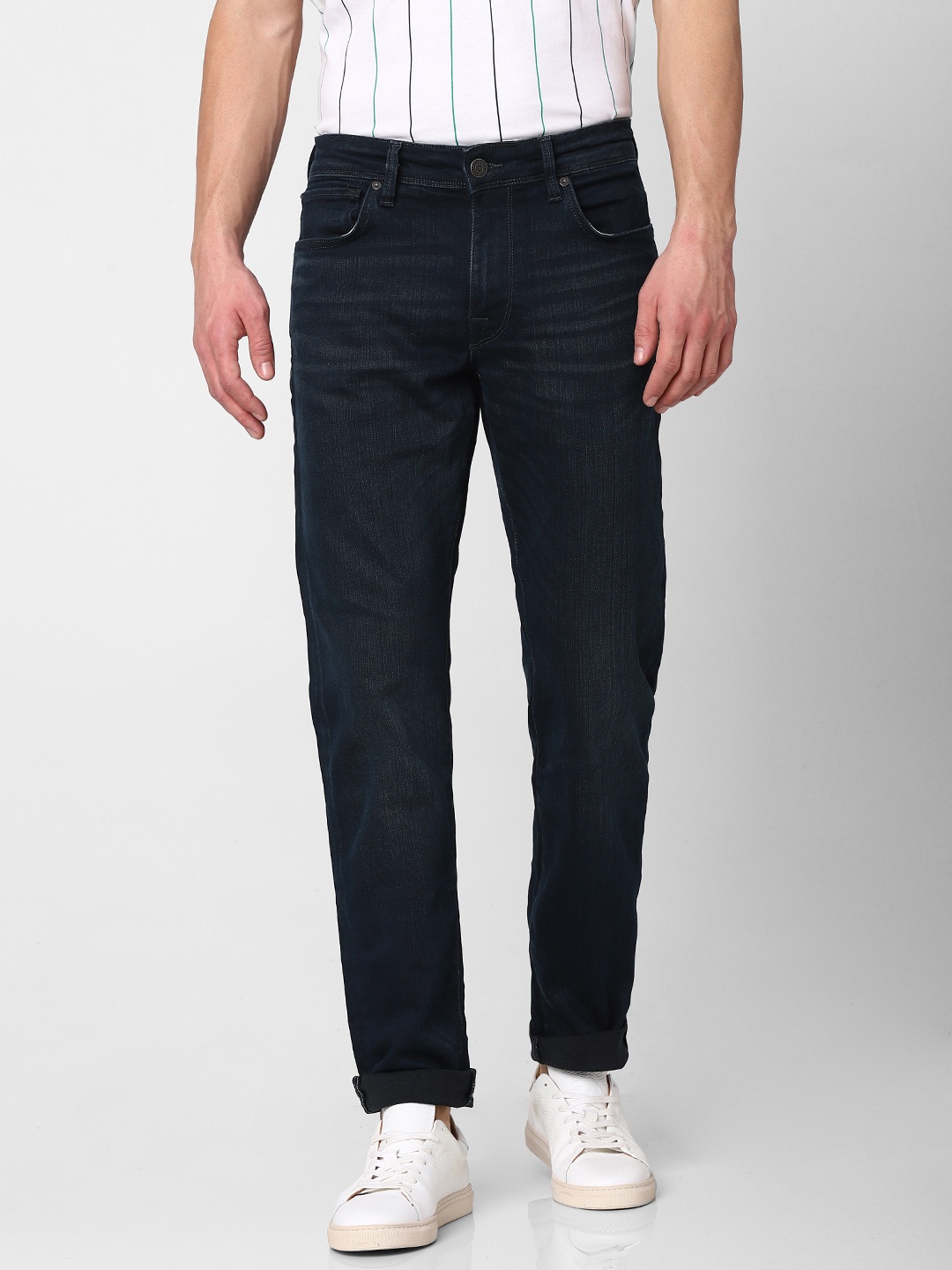 

SELECTED Men Blue Scott Straight Fit Mid-Rise Clean Look Stretchable Jeans