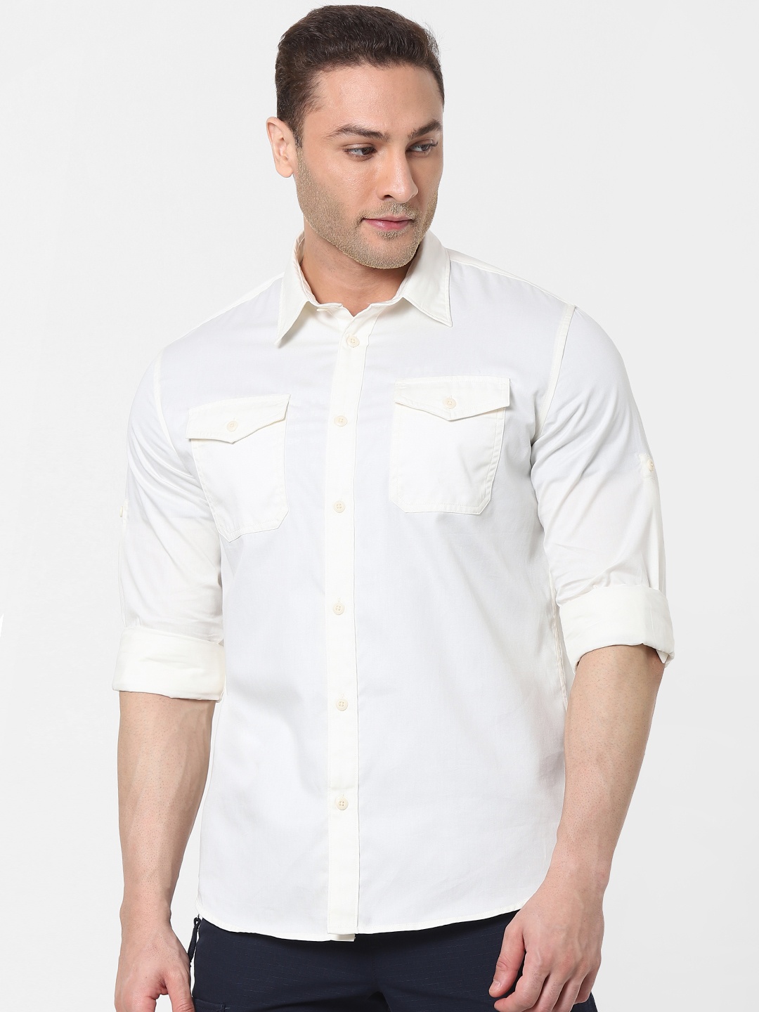 

SELECTED Men White Casual Shirt