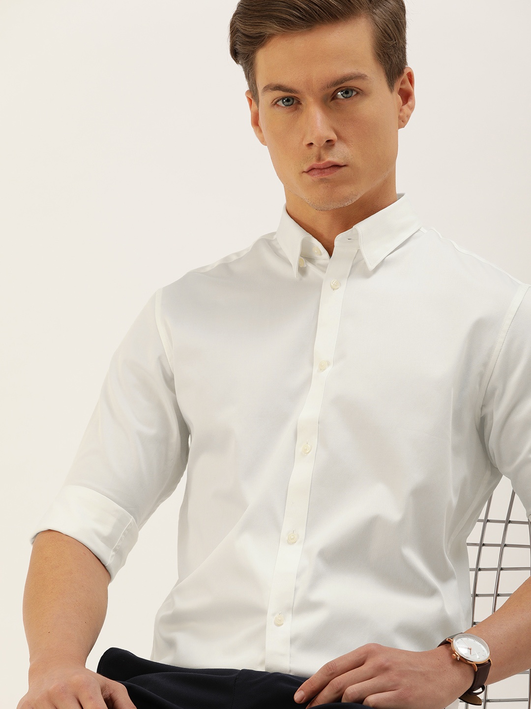 

SELECTED Men White Slim Fit Solid Formal Shirt