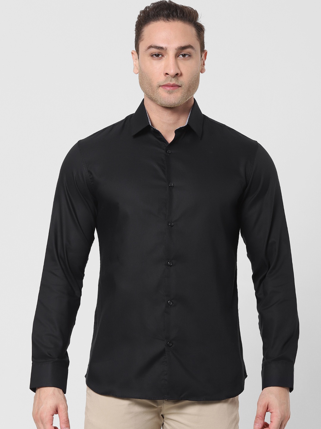 

SELECTED Men Black Solid Slim Fit Formal Shirt