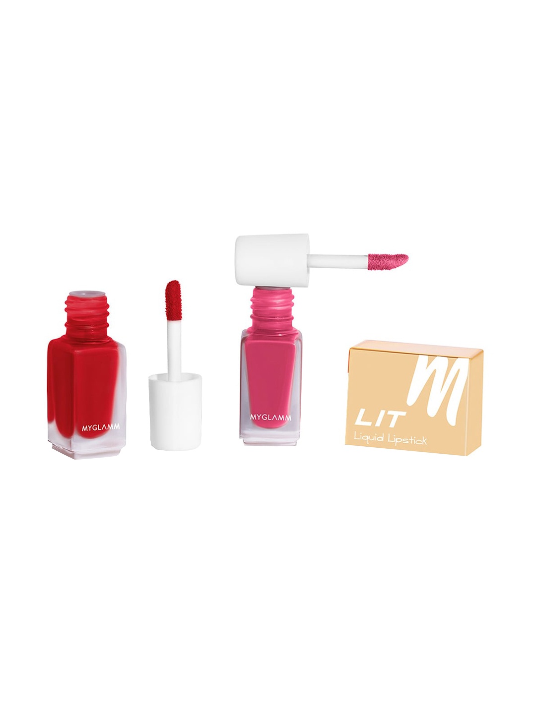 

MyGlamm Red & Pink Aplha Female Lit 2 In 1 Liquid Matte Lipstick 4g