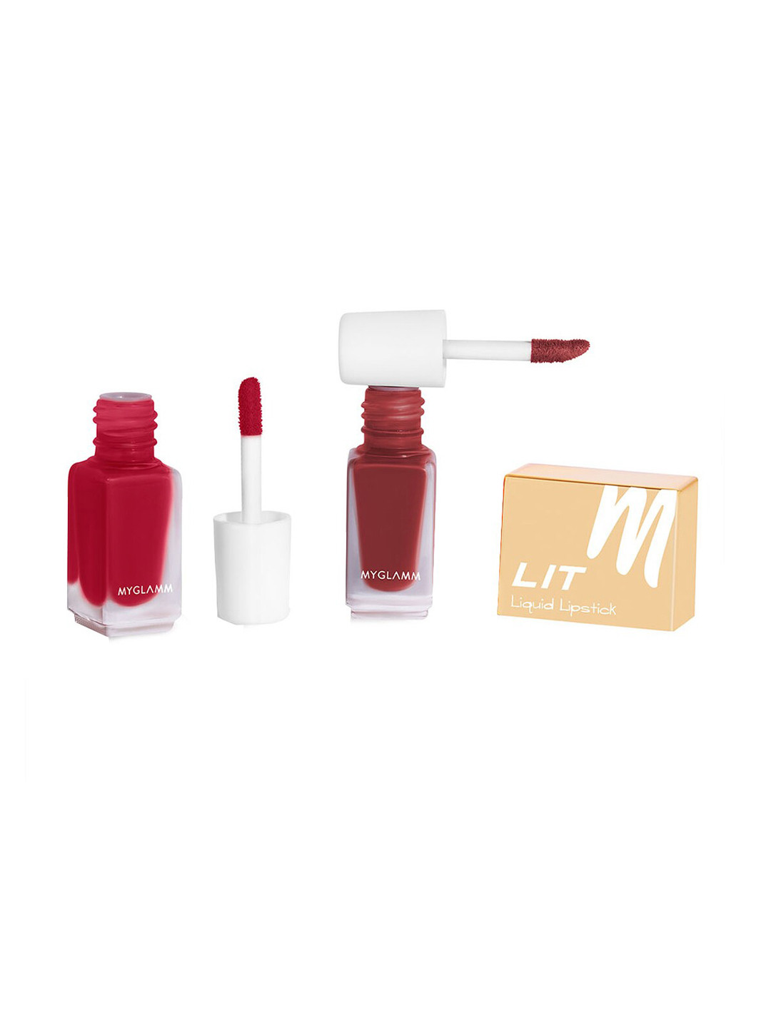 

MyGlamm Red & Pink Lit 2 in 1 Liquid Matte Lipstick Overachiever 4 gm
