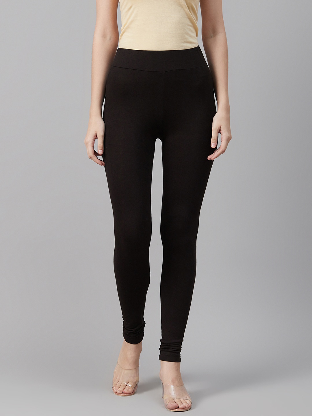 

Biba Women Black Solid Ankle Length Leggings