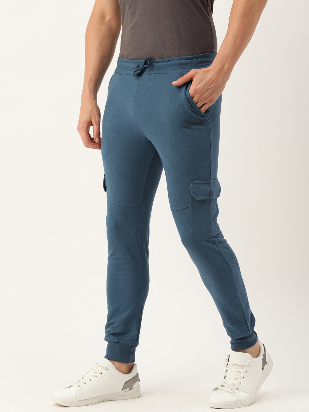 

The Indian Garage Co Men Blue Solid Slim Fit Jogger