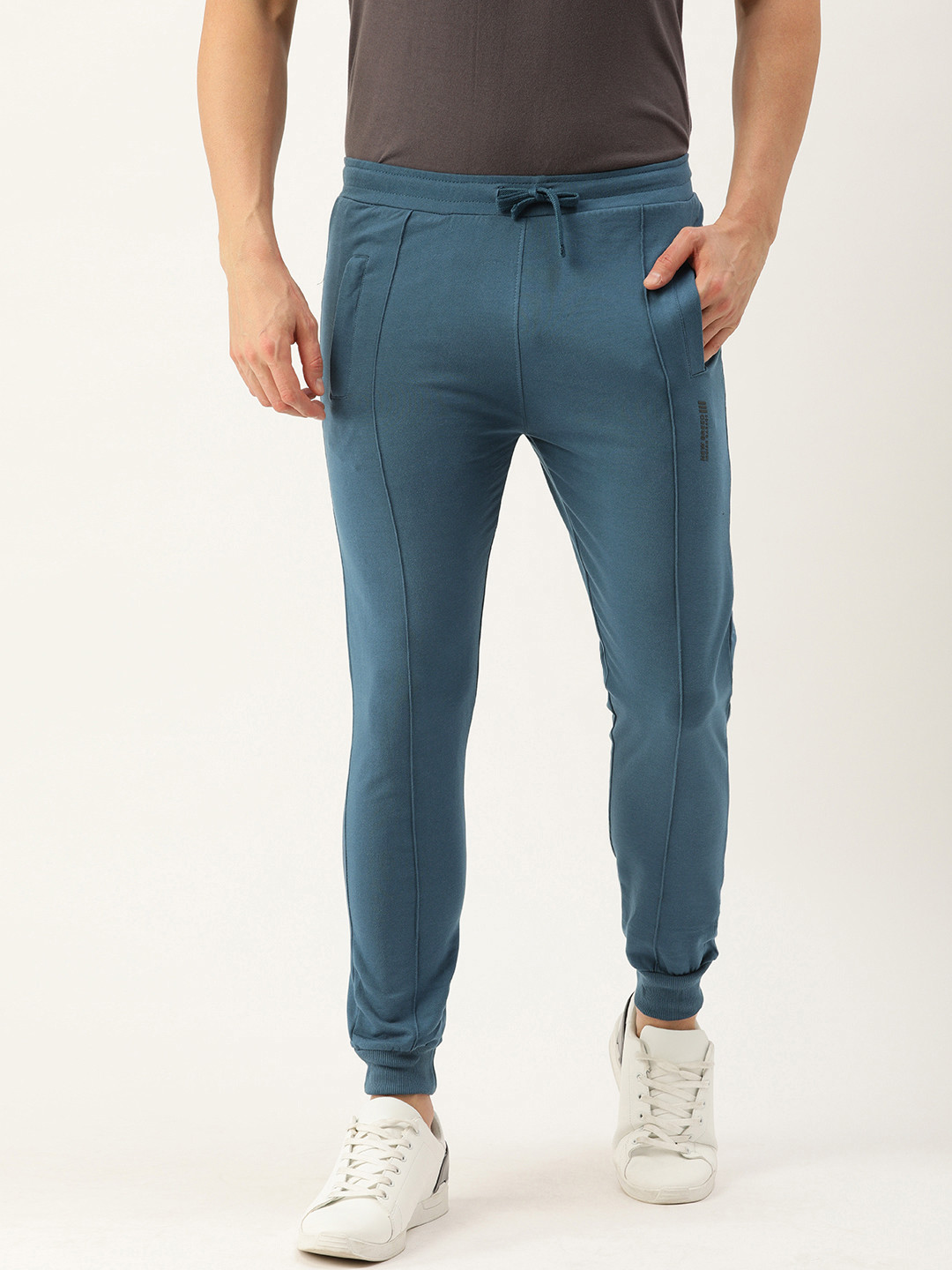 

The Indian Garage Co Men's Blue Solid Track Pants