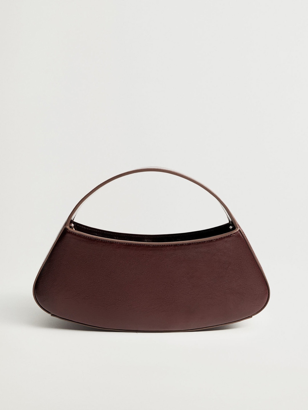 

MANGO Maroon Solid Handheld Bag